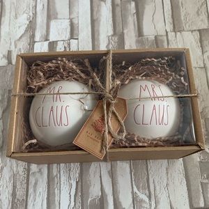 Rae Dunn Mr.Claus and Mrs.Claus Large Ceramic Ornaments